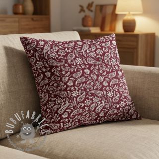 Tessuto decorativo jacquard Mumbai allover bordeaux