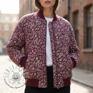 Tessuto decorativo jacquard Mumbai allover bordeaux