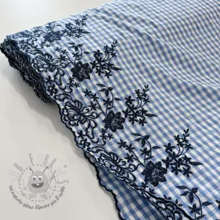 Tessuto di cotone CHECKS ONE-SIDE BORDER blue