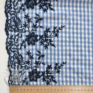 Tessuto di cotone CHECKS ONE-SIDE BORDER blue