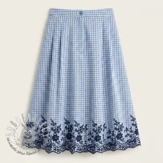 Tessuto di cotone CHECKS ONE-SIDE BORDER blue