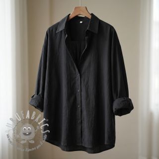 Tessuto di cotone WASHED black