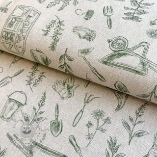 Tessuto decorativo Linenlook Garden Plant Tool digital print