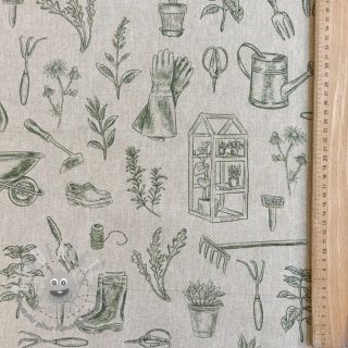 Tessuto decorativo Linenlook Garden Plant Tool digital print