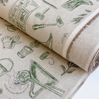 Tessuto decorativo Linenlook Garden Plant Tool digital print