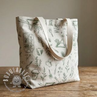 Tessuto decorativo Linenlook Garden Plant Tool digital print