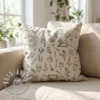 Tessuto decorativo Linenlook Garden Plant Tool digital print