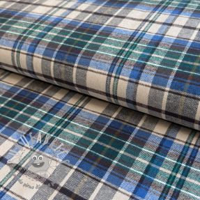 Tessuto di cotone YARN DYED CHECK BRUSHED blue