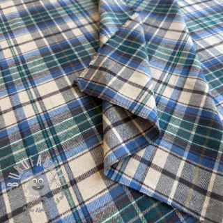Tessuto di cotone YARN DYED CHECK BRUSHED blue