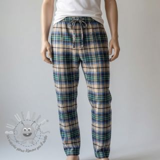 Tessuto di cotone YARN DYED CHECK BRUSHED blue