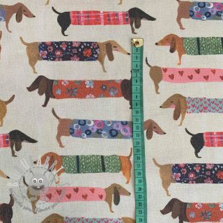 Tessuto decorativo premium Family Dachshund digital print