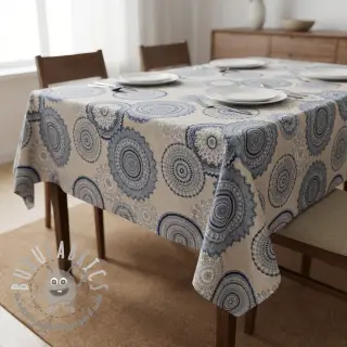 Tessuto decorativo Linenlook premium Geometric mandala