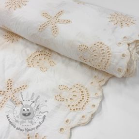 Tessuto di cotone EMBROIDERY Sea ornaments white