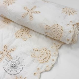 Tessuto di cotone EMBROIDERY Sea ornaments white