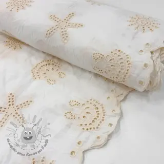 Tessuto di cotone EMBROIDERY Sea ornaments white
