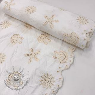 Tessuto di cotone EMBROIDERY Sea ornaments white