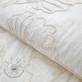 Tessuto di cotone VOILE EMBROIDERY Kady off white