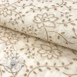 Tessuto di cotone VOILE EMBROIDERY Kiara off white