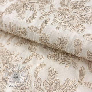 Tessuto di cotone VOILE EMBROIDERY Kim off white