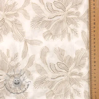 Tessuto di cotone VOILE EMBROIDERY Kim off white