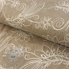 Tessuto di cotone VOILE EMBROIDERY Kokka natural