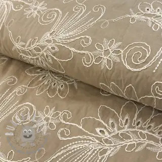 Tessuto di cotone VOILE EMBROIDERY Kokka natural