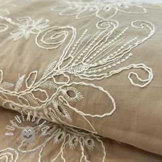 Tessuto di cotone VOILE EMBROIDERY Kokka natural