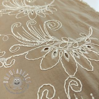 Tessuto di cotone VOILE EMBROIDERY Kokka natural