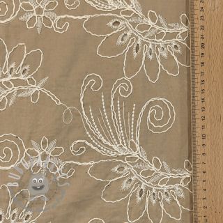Tessuto di cotone VOILE EMBROIDERY Kokka natural