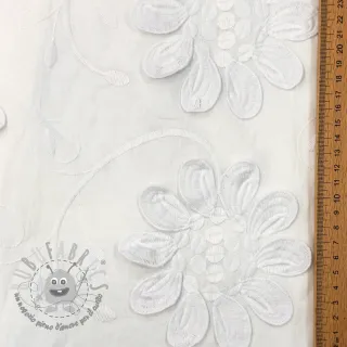 Tessuto di cotone EMBROIDERY Bellagio white