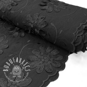 Tessuto di cotone EMBROIDERY Bellagio black