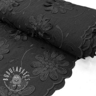 Tessuto di cotone EMBROIDERY Bellagio black