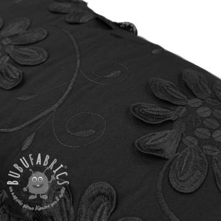 Tessuto di cotone EMBROIDERY Bellagio black