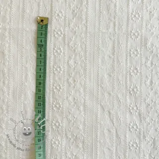 Tessuto di cotone EMBROIDERY Pattern white