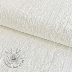 Tessuto di cotone EMBROIDERY Pattern white