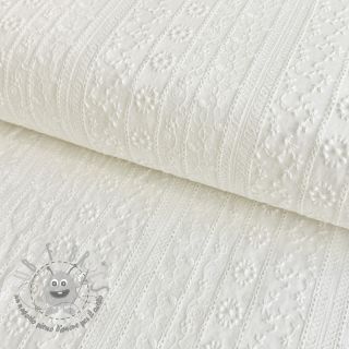 Tessuto di cotone EMBROIDERY Pattern white