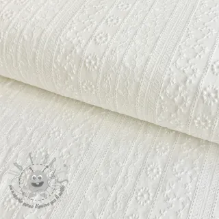 Tessuto di cotone EMBROIDERY Pattern white