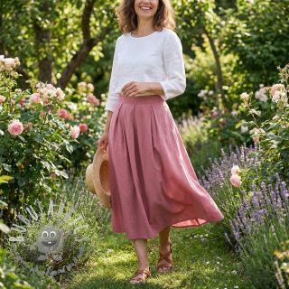 Tessuto di cotone WASHED dark blush