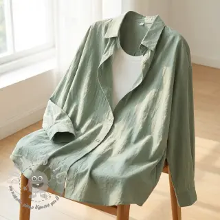 Tessuto di cotone WASHED old green