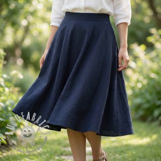 Tessuto di cotone WASHED navy