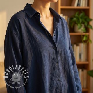 Tessuto di cotone WASHED navy