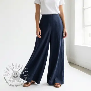 Tessuto di cotone WASHED navy