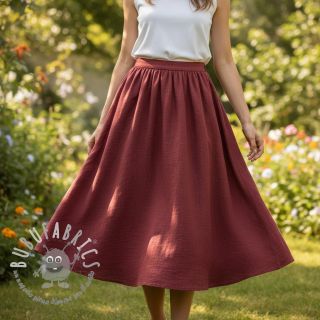 Tessuto di cotone SLUB WASHED wine red