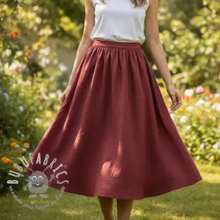 Tessuto di cotone SLUB WASHED wine red