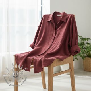 Tessuto di cotone SLUB WASHED wine red