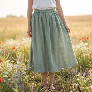 Tessuto di cotone SLUB WASHED old green