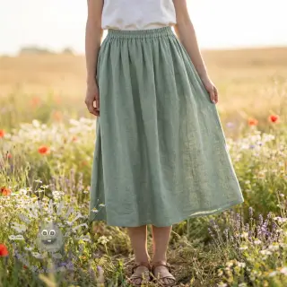 Tessuto di cotone SLUB WASHED old green