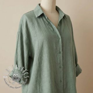 Tessuto di cotone SLUB WASHED old green