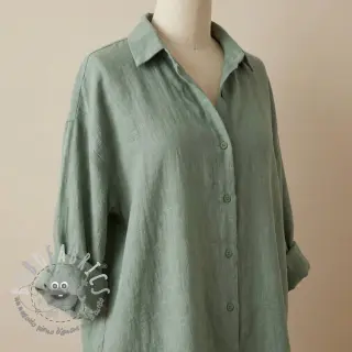 Tessuto di cotone SLUB WASHED old green