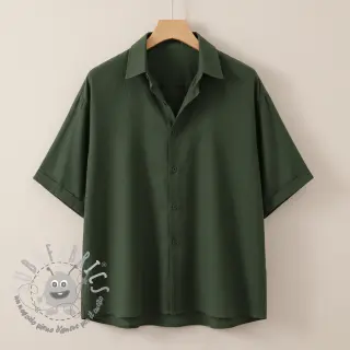 Tessuto di cotone SLUB WASHED army green